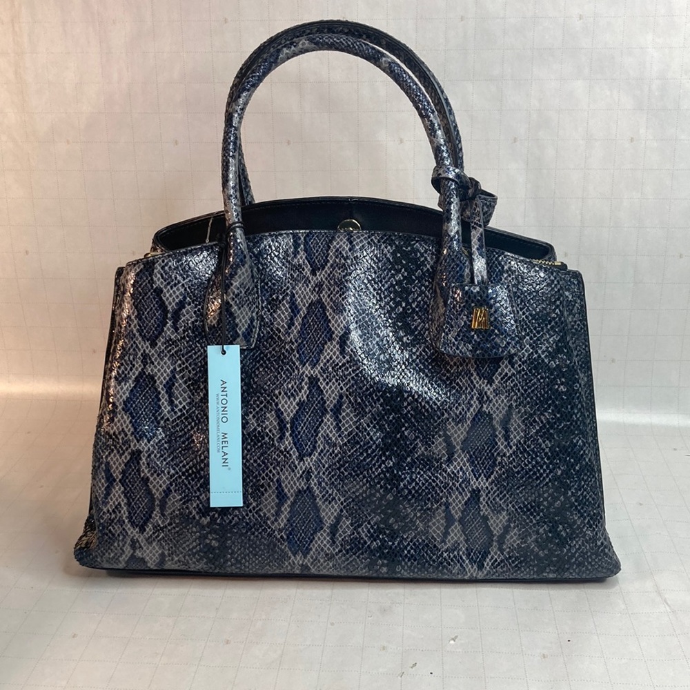 Antonio Melani Snake Python Print Leather Bag